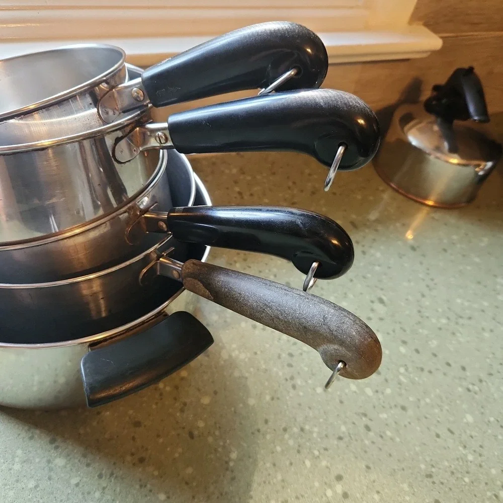 VTG Revere Ware Copper Bottom Pots Set, 11 Piece